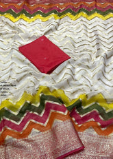 Pure georgette hand painted saree.